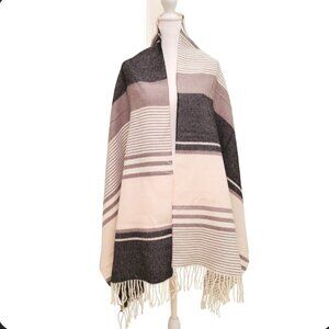 Calvin Klein Striped Soft Knit Shawl Wrap – New with Tags